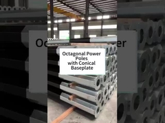 Octagonal Power Poles with Conical Baseplate