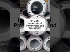Close up inspection of power poles and accessories High voltage transmission pole