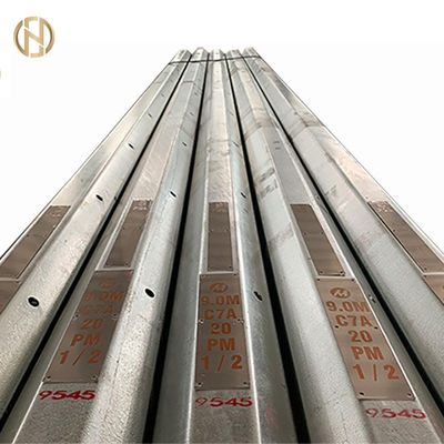 2M - 50M Electrical Power Pole / Steel Power Pole Gray With Black Color