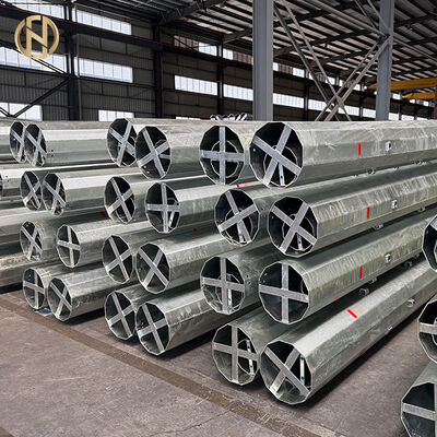kupować 9m 10m 12m Galvanized Steel Power Transmission Pole, Electric Support Tower for Utility, Overhead Lines & Power Grid online manufacture