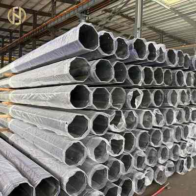 kupować 11M 350KGF 13M 400KGF 15M 450KGF Galwanizowany ośmiokątny słup zasilania online manufacture