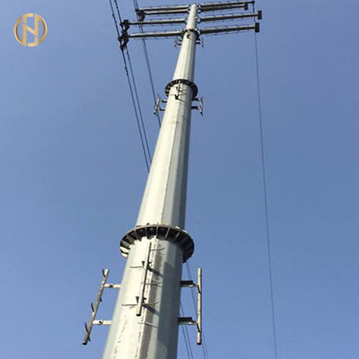 kupować 132KV 138KV Metal Power Pole  32 Meter Galvanised Power Pole 12 Side online manufacture