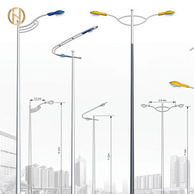 kupować Octagonal Shape Street Light Pole Q235B Single Arm Steel Pole online manufacture