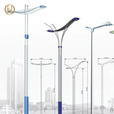 kupować 8M Octagonal Shape Street Light Pole Q345B Double Arm Steel Pole online manufacture