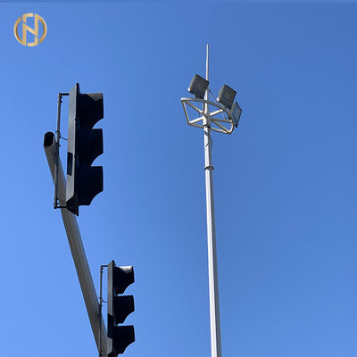 kupować Airport High Mast Pole With LED Flood Lighting System 35M 40M Octadecagon Shape online manufacture
