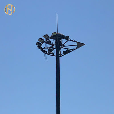 kupować Hot Dip Galvanized Flood Light Poles 60FT 65FT 70FT Dodecagon Fixed Type online manufacture