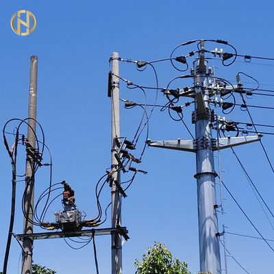 kupować 99.9% Zinc 15KV Overhead Line Pole EN10046 75um Well Finished Galvanization online manufacture