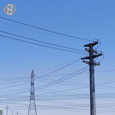kupować Gray Color Galvanized Octagonal Steel Pole 69KV NEA 50FT 55FT 60FT 65FT 70FT online manufacture