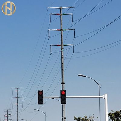 kupować Polygonal Shape Traffic Light Pole  6M X 12M Signal Light Pole With Arm online manufacture