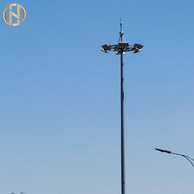 kupować Galvanized 12 Meter High Mast Pole  With Lowering Raising Mechanism online manufacture