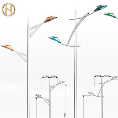 kupować 3m Round Galvanised Steel Posts Twin Arms Highway Light Pole online manufacture